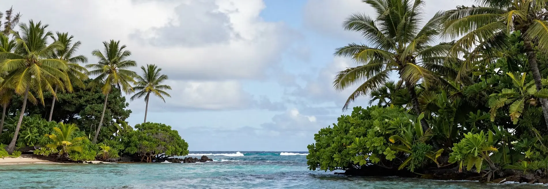 Tropical Pacific islands and lagoon